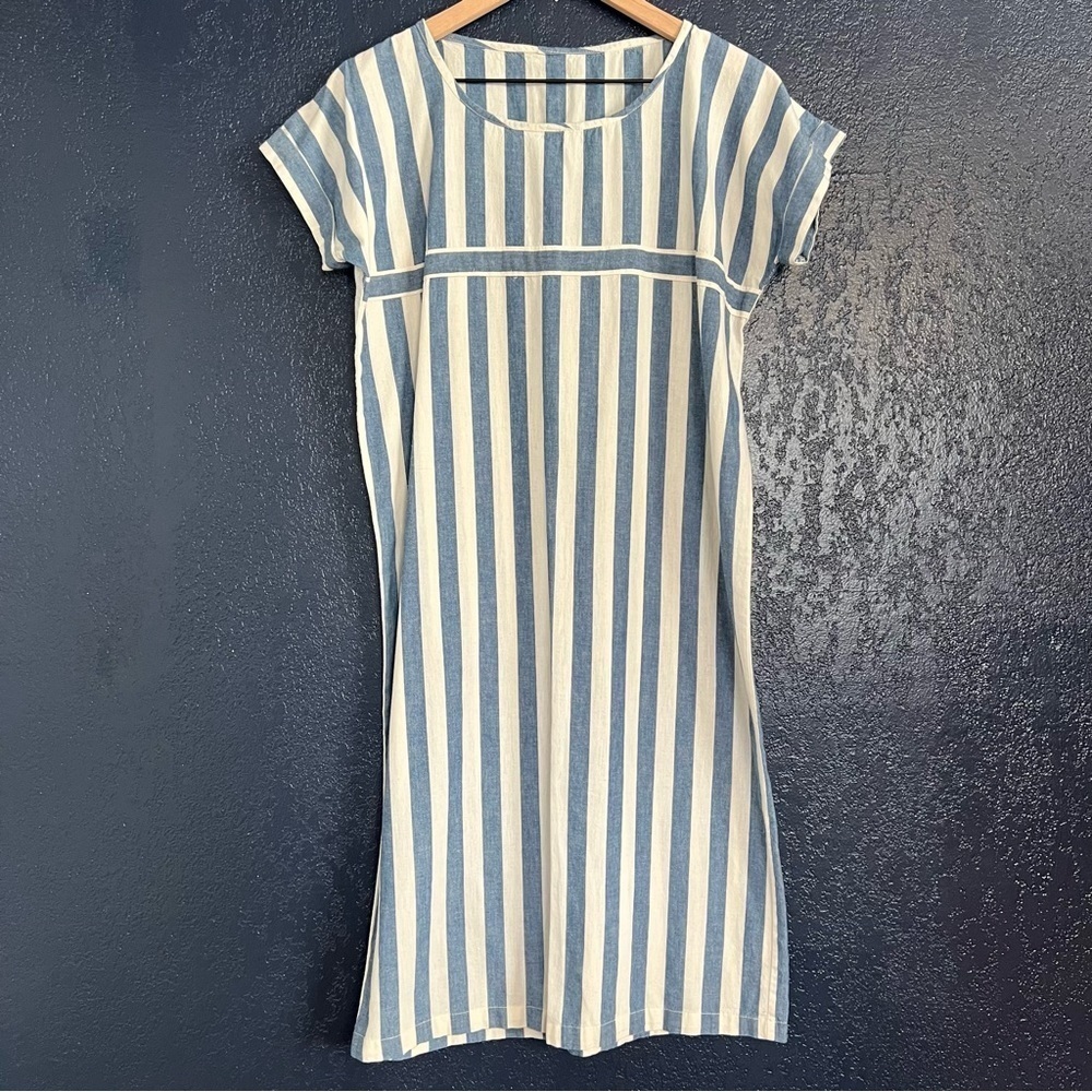 Handmade Striped Midi Shirt Dress